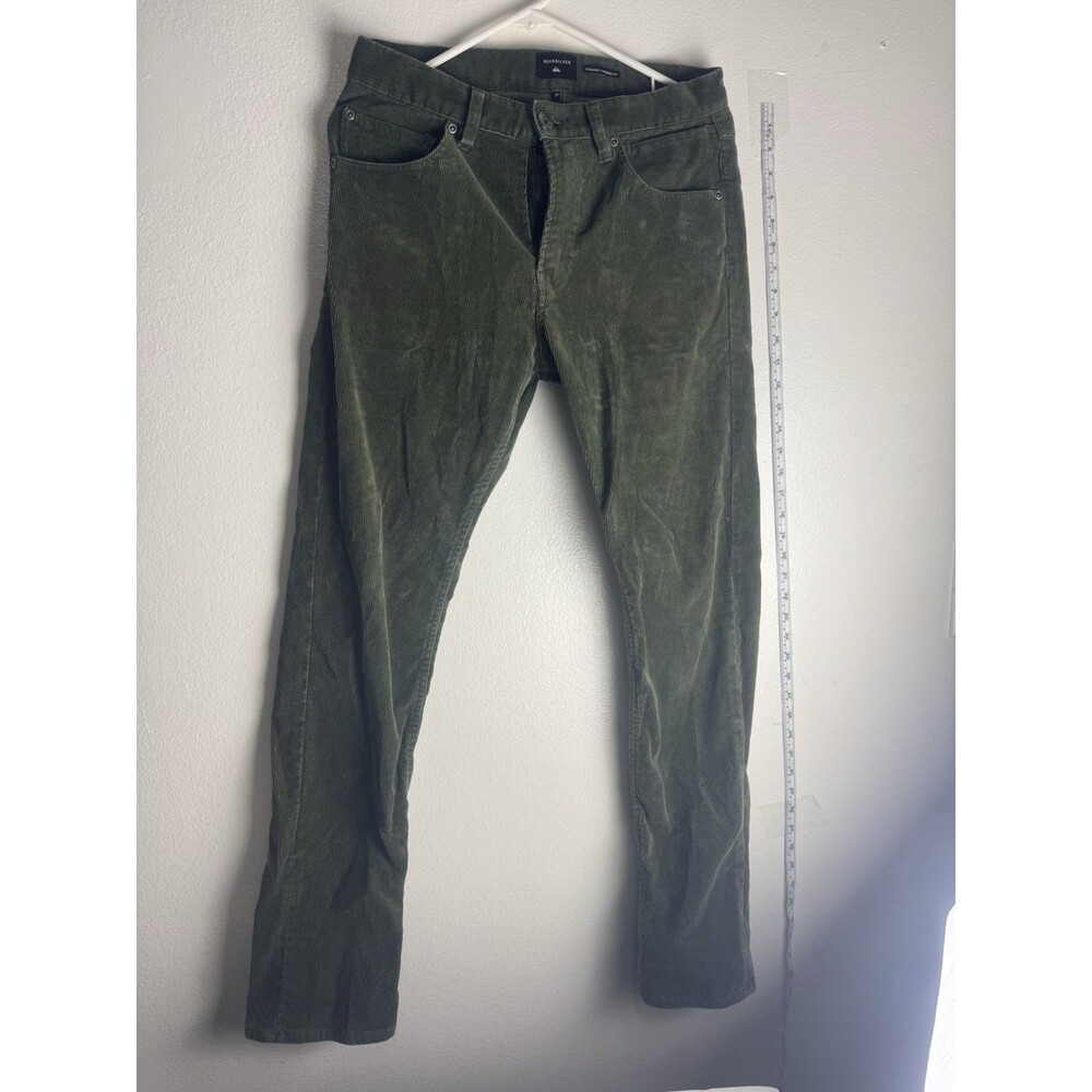 Quiksilver Men’s Green Corduroy Straight Fit Pants Casual Size 31